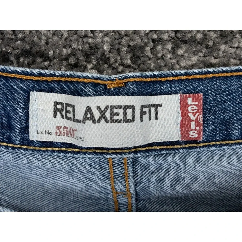 Levis 550 Jeans Men 40x32 Blue Relaxed Fit Tapered Distressed Denim Comfort